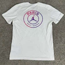 Paris Saint-Germain Shirt Mens Medium White Soccer PSG Nike Air Jordan
