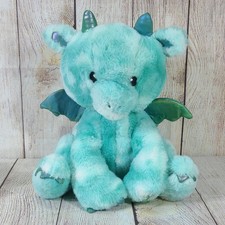 FAO Schwarz Plush Glow Brights Dinosaur Stuffed Animal Blue LED Lights Sound