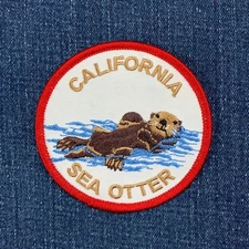 California Sea Otter Patch - Embroidered Monterey Santa Cruz Big Sur Badge 3"