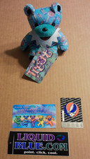 Grateful Dead Bean Bear TREAT Collectibles Liquid Blue  shirt tag  LB sticker