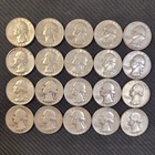 Lot of 20 Silver Washington Quarters (1932-64) 90% Silver (20 Quarters) ($5 FV)