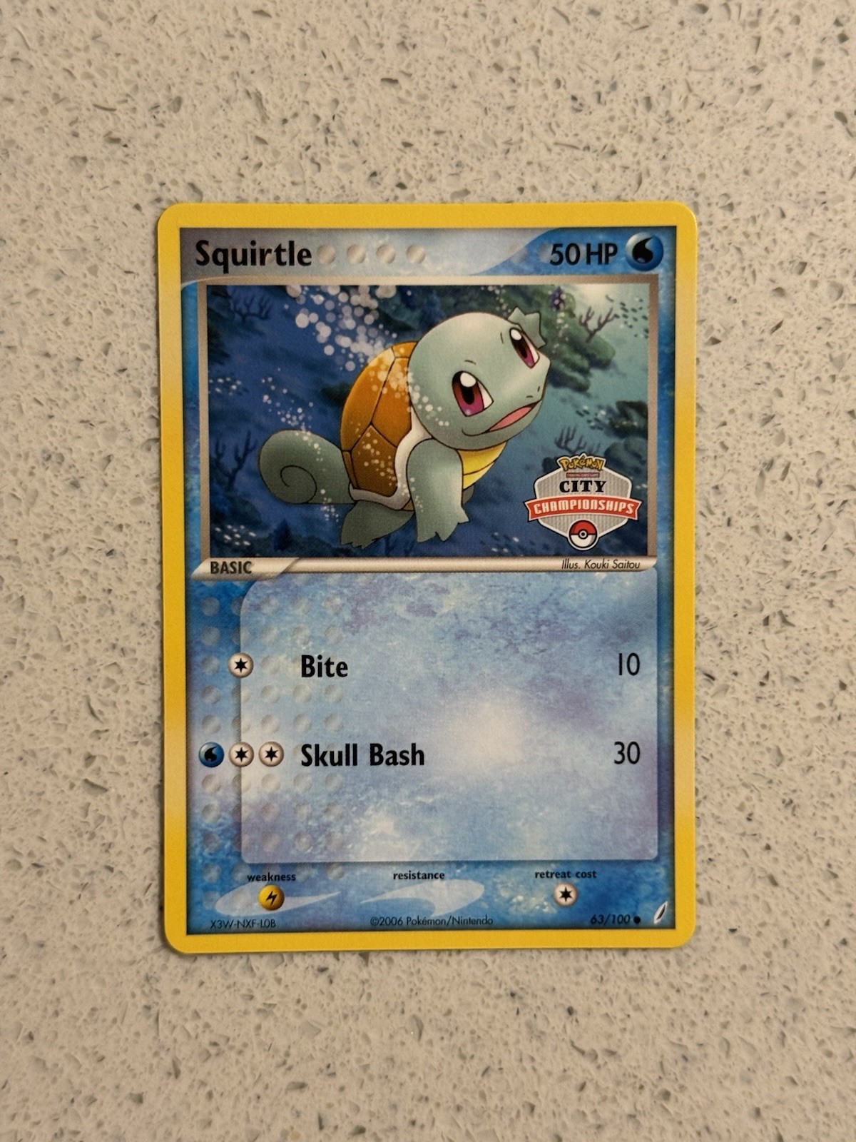 Squirtle 63/100 City Championships League Crystal Guardians 2006 Pokémon Card NM