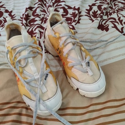 Dior Connect Women's Sneakers Cream White Yellow ''Je T aime'' Low Top Shoes