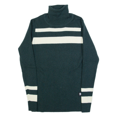 G-STAR Damen Pullover grün Rollkragen eng Strick Wolle L