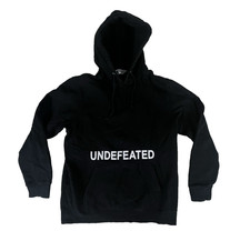 Undefeated Hoodie Mens M Black Made In USA Embroidered Logo U Patch Cuff Pullove
