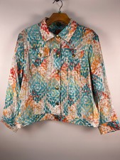 Ruby Rd. Women's 3/4 Sleeve Light Weight Jacket Size 12 Multi-Colors