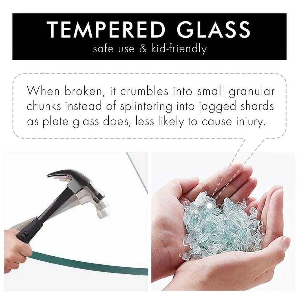 KES 10"x 2" x 10" Cuarto de Baño Redondo Vidrio Templado Estante Esquinero (Paquete de 2) Foto 4 de 4