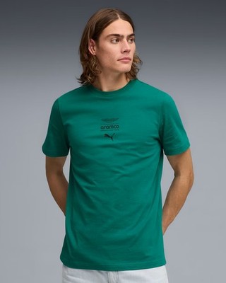  AMF1 Aston Martin Puma Freizeit T-shirt Baumwolle Ess Logo Tee Green Lux 2026 