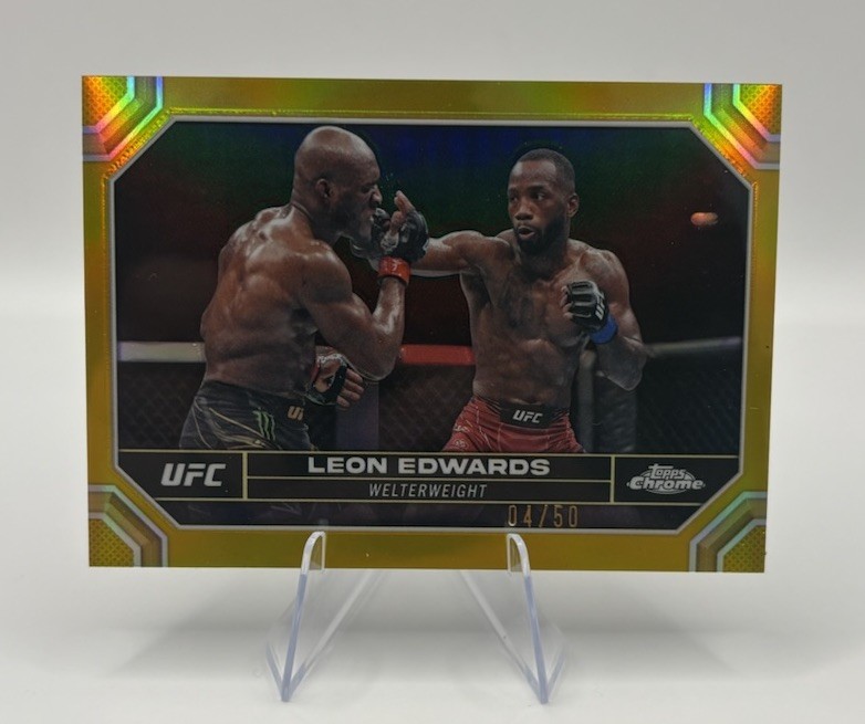 2024 Topps Chrome UFC Leon Edwards Gold #/50 Refractor #115