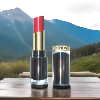2 Revlon Super Lustrous Glass Shine Lipstick #023 GLARING RED 0.11 oz EACH. 