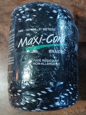 Maxi-Cord Braided Macrame Craft Cord 6MM - 100 Yards Black White