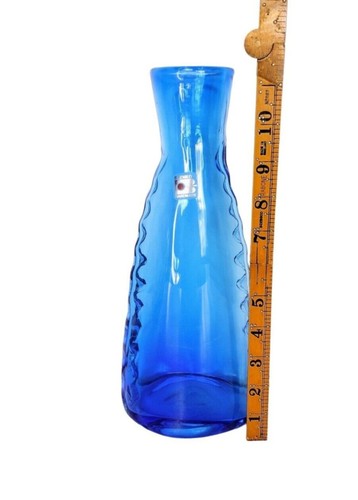 Blenko Aqua Blau Vintage Mundgeblasene Handarbeit Türkis Vase Hat Etikett - Bild 2 von 12