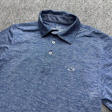 Vineyard Vines Polo Shirt Mens XS Blue Striped Performance Golf Stretch Preppy