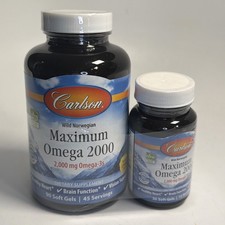 Carlson Wild Norwegian Maximum Omega 2000 Lemon 2,000 mg 90 + 30 Softgels 10/27