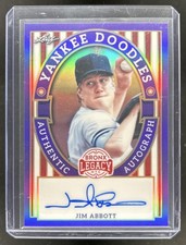 2024 Leaf A Bronx Legacy Jim Abbott Yankee Doodles Purple Prismatic Auto #/4