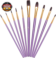 KüNstlerpinsel Set Nylon 10 StüCk FüR Aquarell Acryl ÖL Malerei AnfäNger Profi