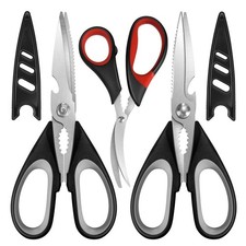 All Purpose Kitchen Shears with Protective Sheath, Heavy Duty 3 Pack Kitchen ...