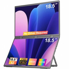 UPERFECT 18.5 Inch Dual Monitor 1920  1080 FHD Triple Screen Foldable Display