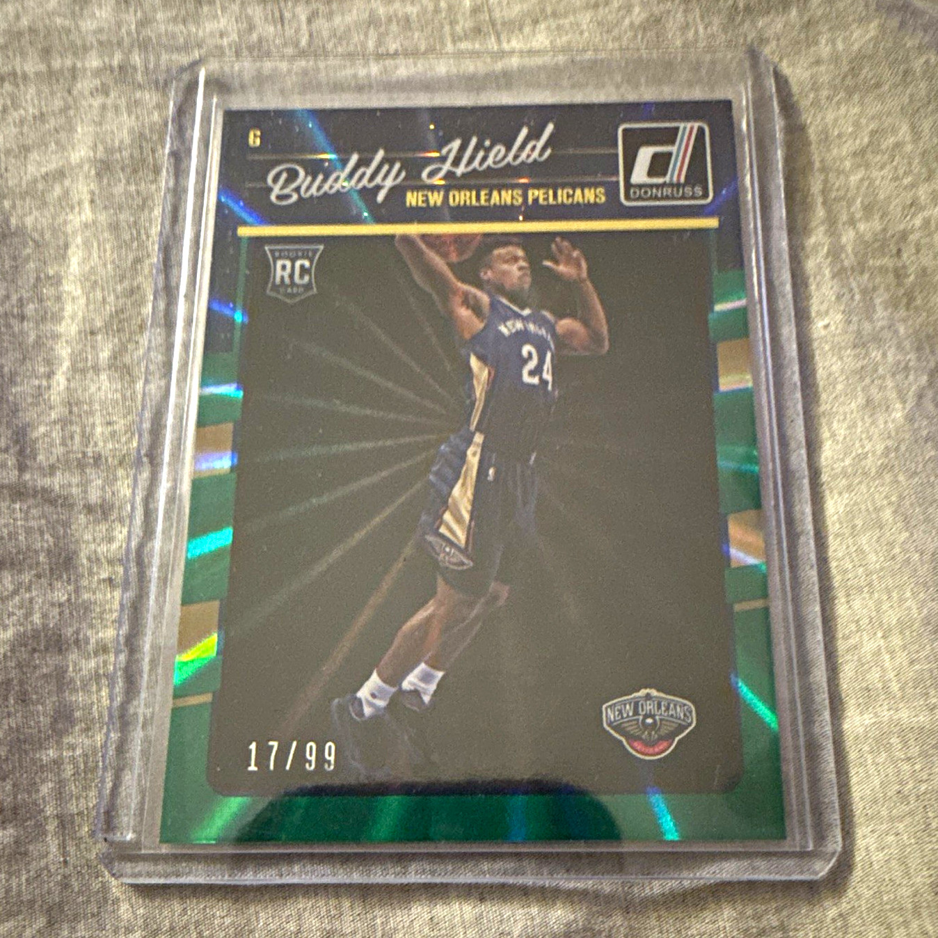 Buddy Hield Panini Donruss 2016-17 Rookies RC Holo Green Laser #156 /99