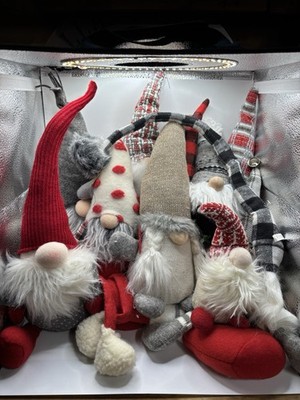 Christmas Set Santa Weighted Gnomes Plush Decor Holiday Set of 10