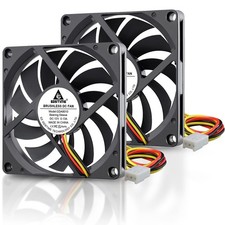 Quiet 80mm Fan, 12V 3PIN 80mm x 80mm x 10mm Brushless DC Fan for CPU Coolers