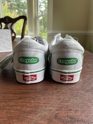 Vans M9.5 Old Skool Crayola Comfycush White Green 