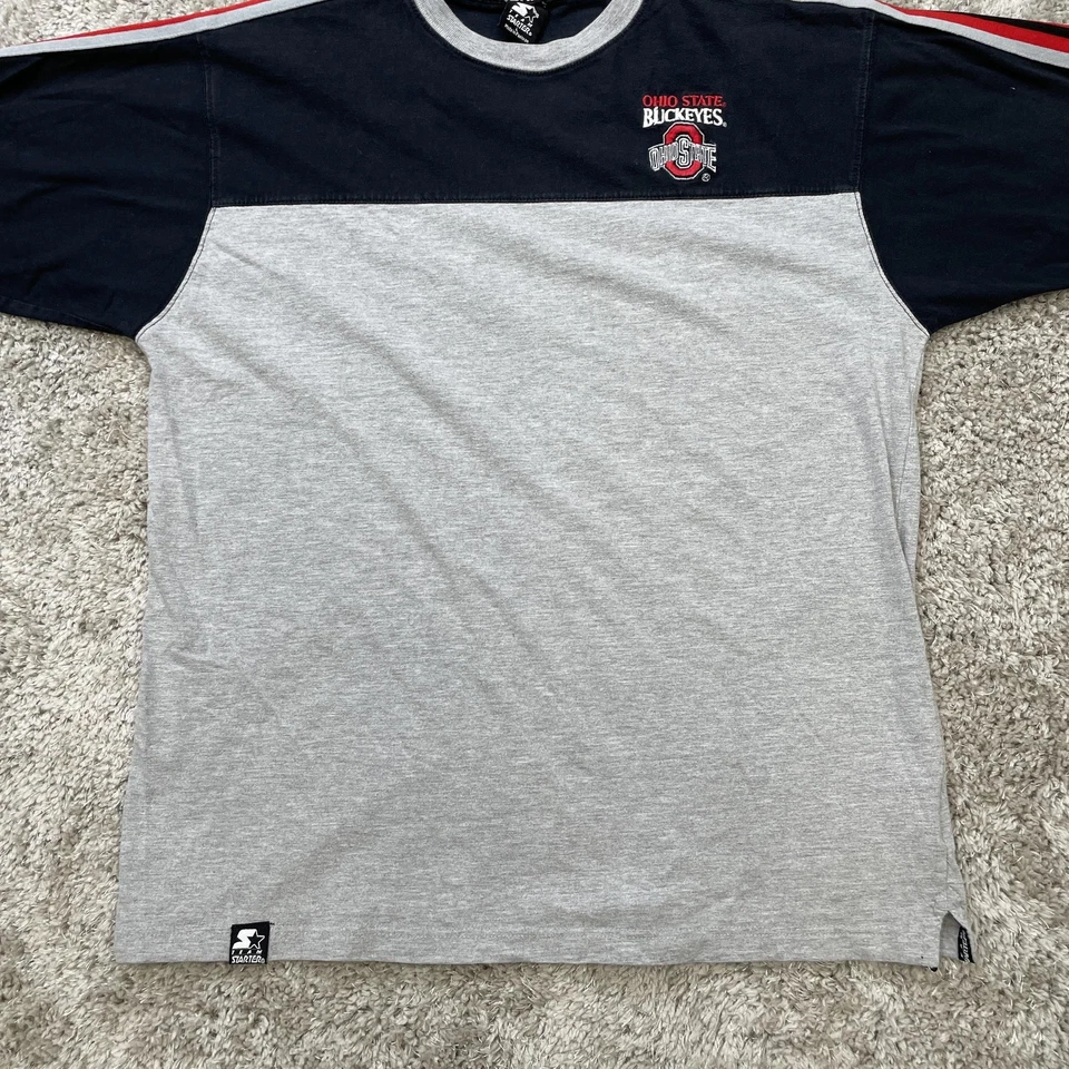 Camisa De Colección Ohio State Buckeyes Para Hombres Grande Gris Negra NCAA Camiseta de Inicio Años 90 Y2K Foto 2 de 4