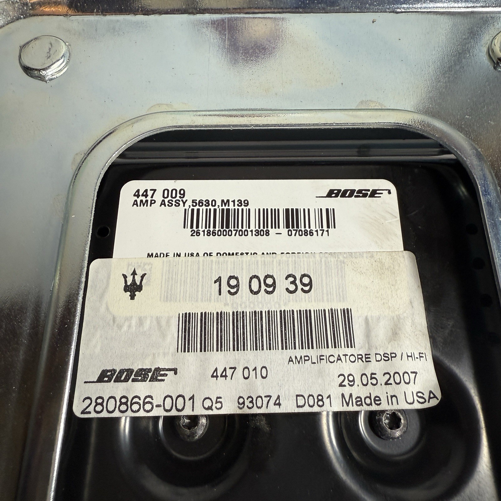 04-08 Maserati Quattroporte BOSE Stereo Amplifier M139 Audio Amp