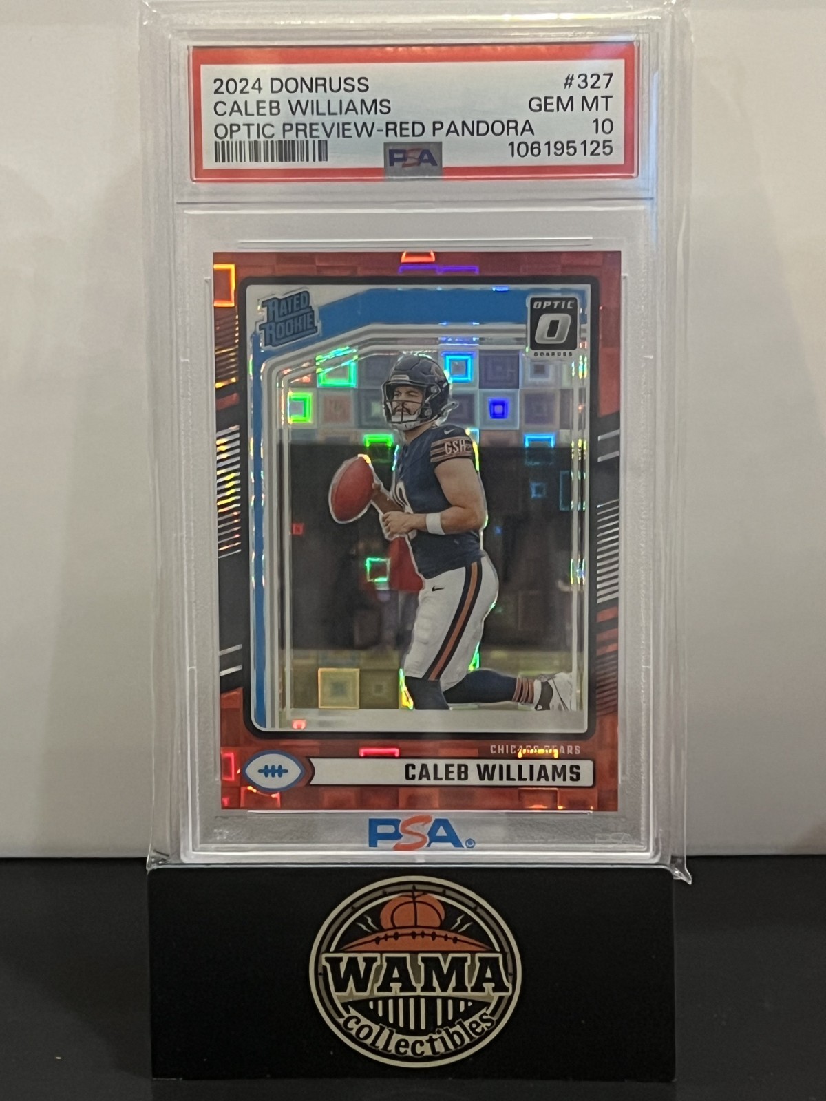Caleb Williams PSA 10 2024 Donruss Optic Rated Rookie Preview Red Pandora Prizm