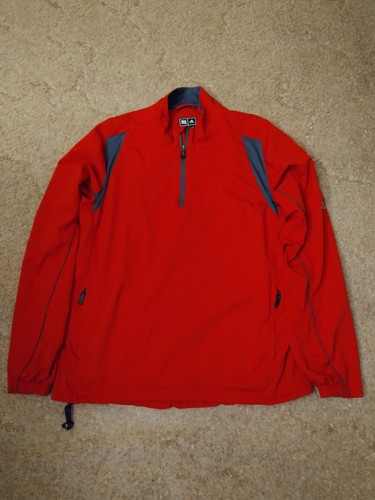 Adidas Climaproof 1/4 Zip Windbreaker Pullover Jacket Men's Size Medium Red - Picture 1 of 11