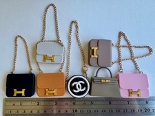 Dollhouse Miniature 1:6 Scale Doll Crystal Purse metal chain resin handbag