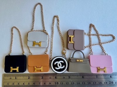 Dollhouse Miniature 1:6 Scale Doll Crystal Purse metal chain resin handbag