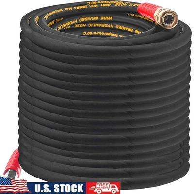#ad High Pressure Washer Hose 4000 PSI 3 8 Quick Connect Durable Rubber New $49.88