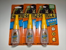 Lot Of 3 GORILLA Super Glue 2 Ways BRUSH  NOZZLE 10g/0.35 oz Made in USA
