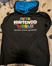 NEW SMALL Universal Studios Hollywood Super Nintendo World Black  Blue Hoodie