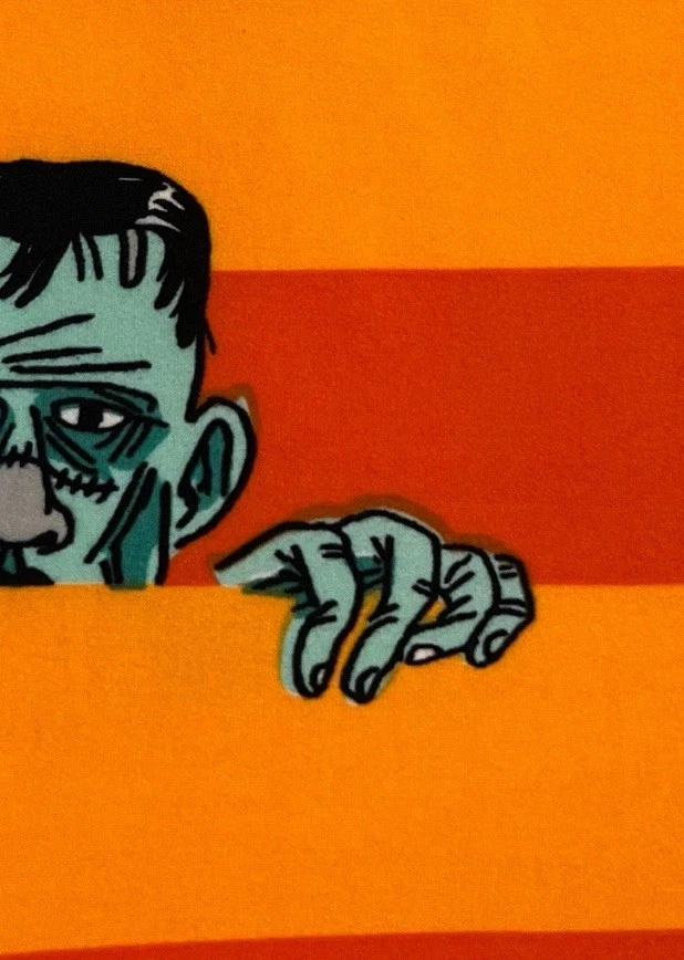 Leggings LuLaRoe TC2 Tall Curvy 2 listras laranja FRANKENSTEIN Monster HALLOWEEN - Imagem 2 de 4