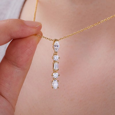 2.1ct Multiple Cut Lab Created Diamond Test Pass VVS1/D/Excellent Necklace