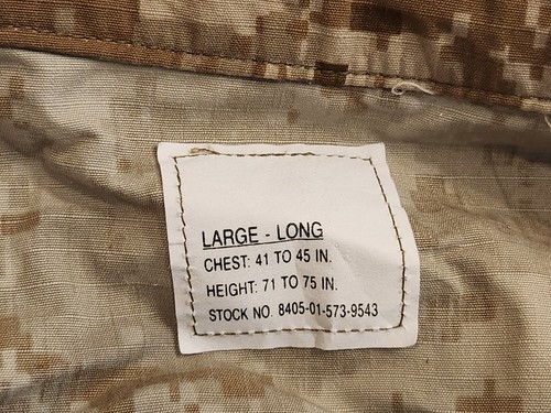 10-D USN Navy NWU AOR1 uniforme da lavoro tipo II camicia mimetica deserto grande lunga - Foto 5 di 6