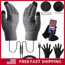 Electric USB Heated Gloves Winter Thermal Hand Warm Windproof Snow Touchscreen