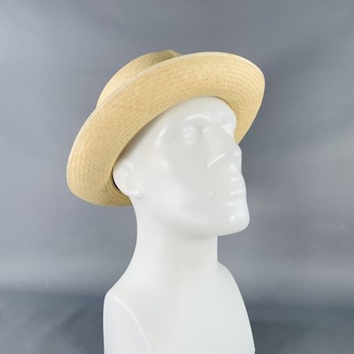 TURNBULL & ASSER Größe L Beiger Webband Stroh Panama Hut