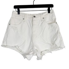 Levi's High Waisted Mom Shorts White Denim A1965 - 29 29W