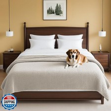 H.VERSAILTEX Plush Chenille Couch Cover for Dogs Pets Blanket for Bed Anti-Sl