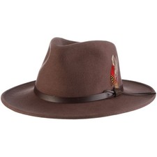 SCALA CLASSICO MEN WOOL AUSSIE OUTBACK HAT XL NEW CRUSHABLE RAIN SUN UPF50