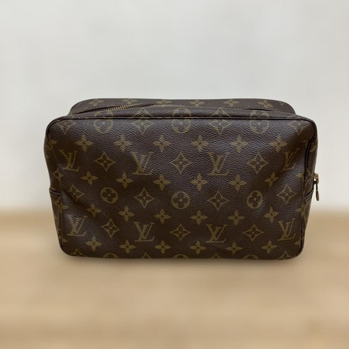 Louis Vuitton Monogram True Toilet 28 Brown Clutch Bag Vintage Authentic
