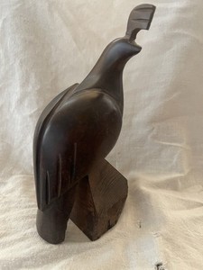 Wooden Hand Carved QUAIL BIRD FIGURINE STATUE TABLE TOP ART CALIFORNIA STATE