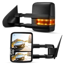Towing Mirrors Black Housing Fit for 2014-2018 Silverado 1500, 2014-2018