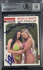 Angela White & Dan Dangler Dual Signed Trading Card Beckett Autograph Grade 10