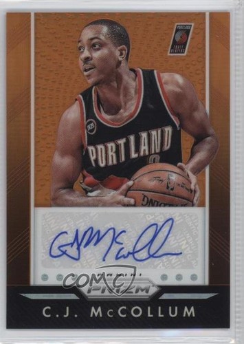 C.J. McCollum [Orange Prizm] #CJM 2015 Panini Prizm Autographs card