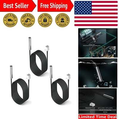 3-Pack Waterproof 1m 10K NTC Temperature Sensor Probes for Reliable Monitoring
