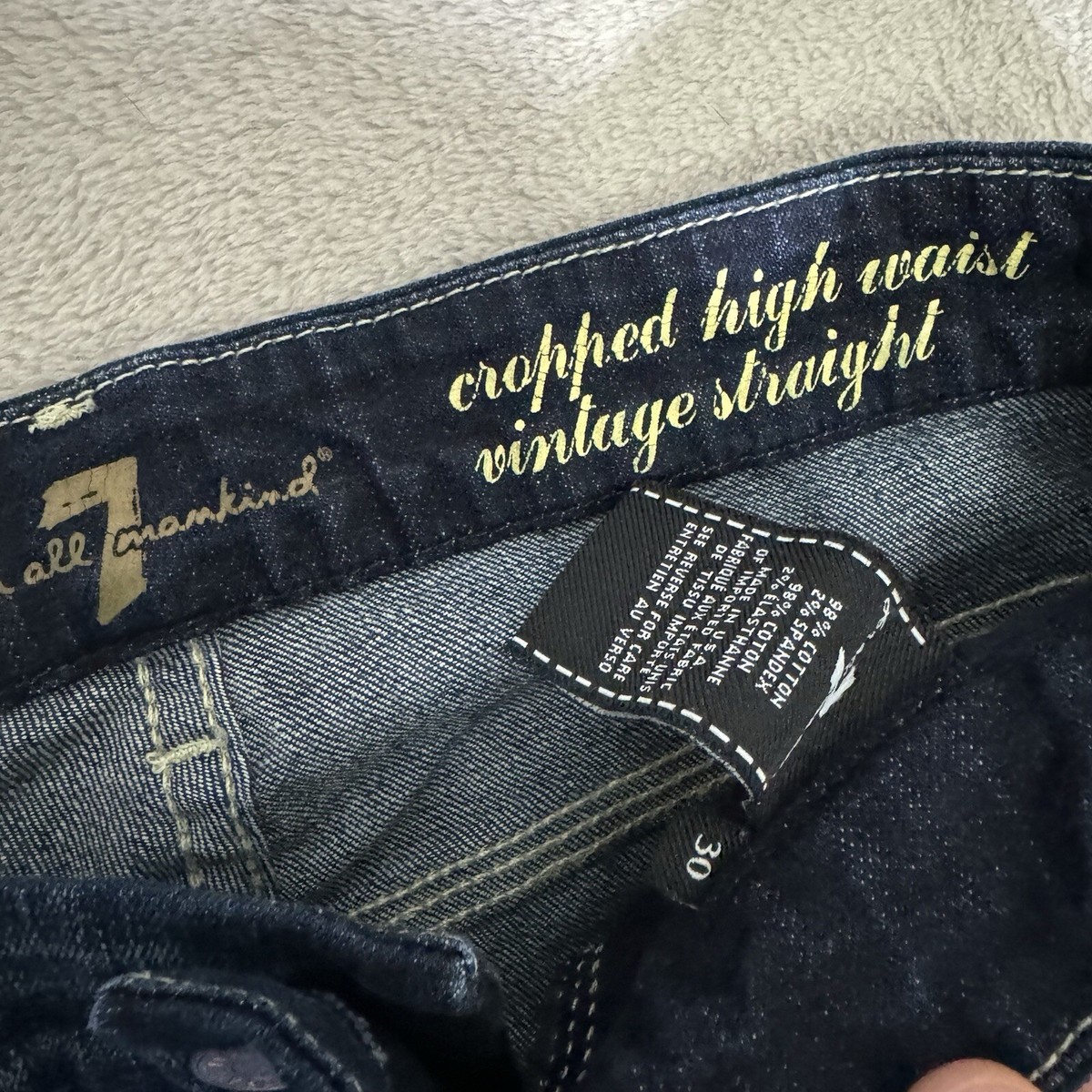 7 for all mankind JSSTC290WW7F00 関税送料込 7 For All Mankind Women's Jeans size 30 High Waist Cropped